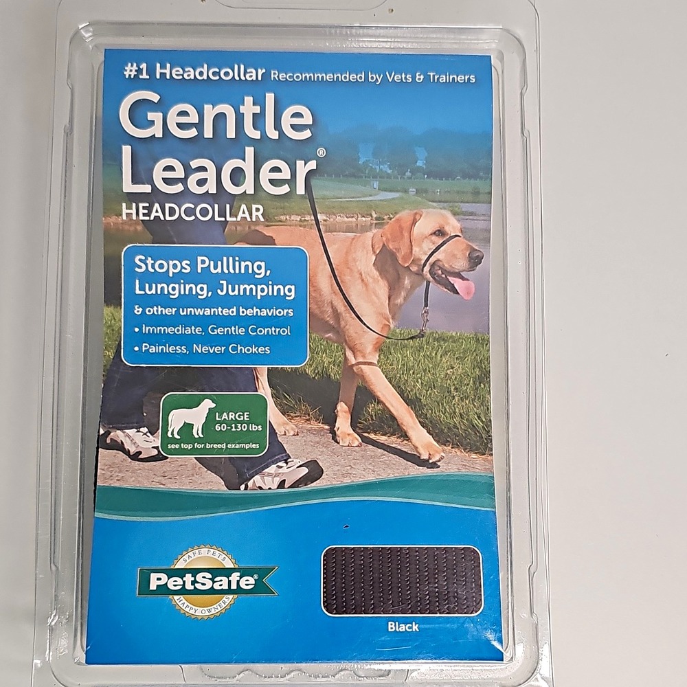 PetSafe Gentle Leader Headcollar Large 60-130 lb Black Nylon Head Collar